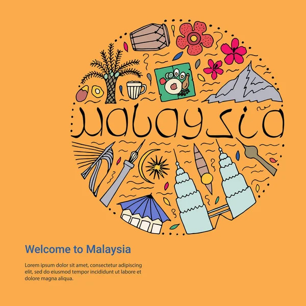 Welcome to Malaysia design concept. Royalty Free Stock Illustrations
