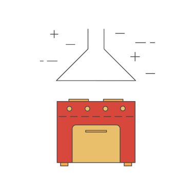 Beyaz arka plan üzerinde izole fırın satırı simgesi. 