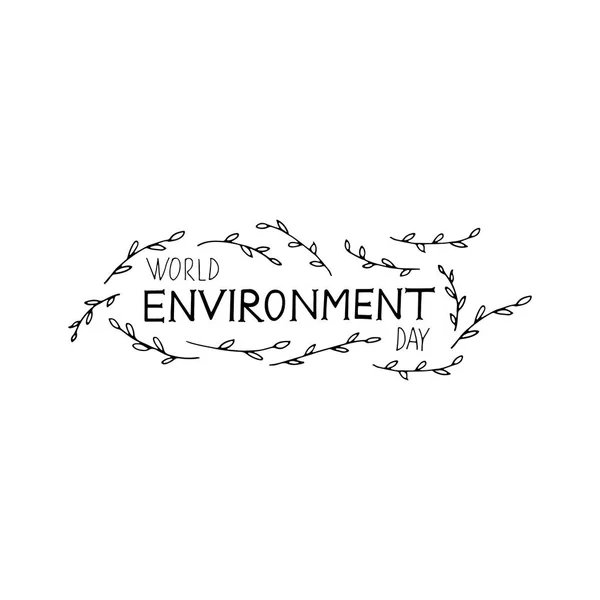 Día Mundial del Medio Ambiente escritura manual . — Vector de stock