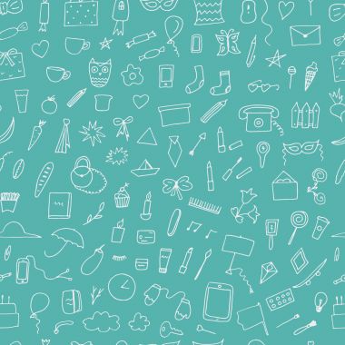 Son moda Dikişsiz desen ilgili Doodle ev. 