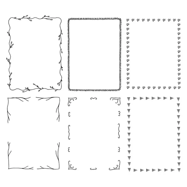 Hand drawn rectangular frames. — Stock Vector
