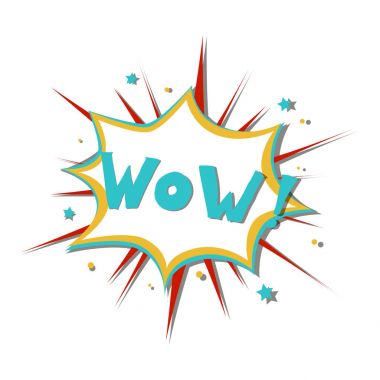 Komik konuşma balonu Vay. Pop sanat tarzı. 