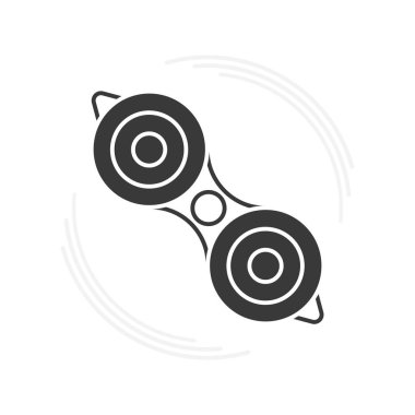  İzole siyah spinner simgesi. 