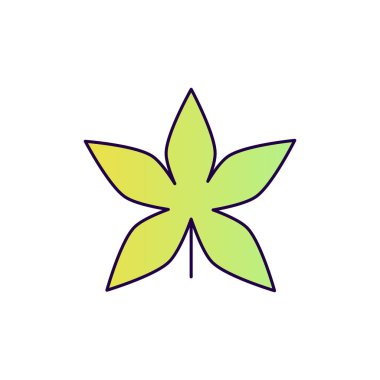 Yeşil yaprak izole vektör simgesi. 