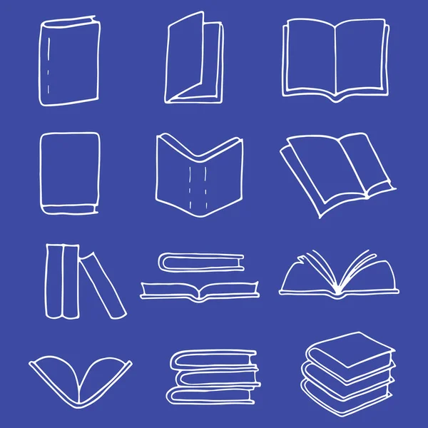 Icona dei libri disegnati a mano . — Vettoriale Stock