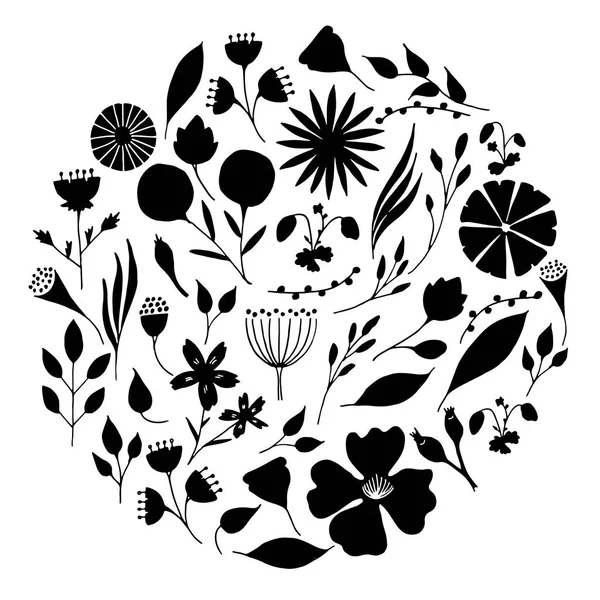 Handgezeichnete Doodle-Blumen. — Stockvektor