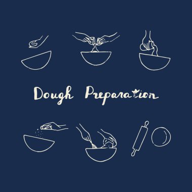 Hamur hazırlık simgeler. 