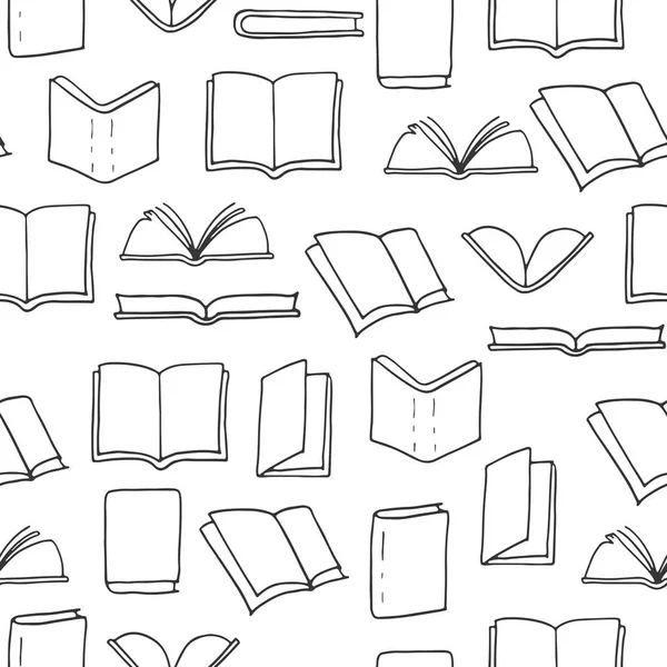 Handgezeichnete Bücher nahtloses Muster. — Stockvektor