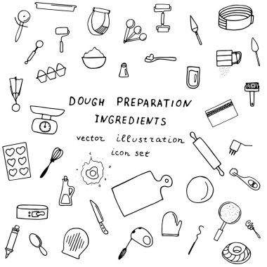 Hamur hazırlık simgeler. 