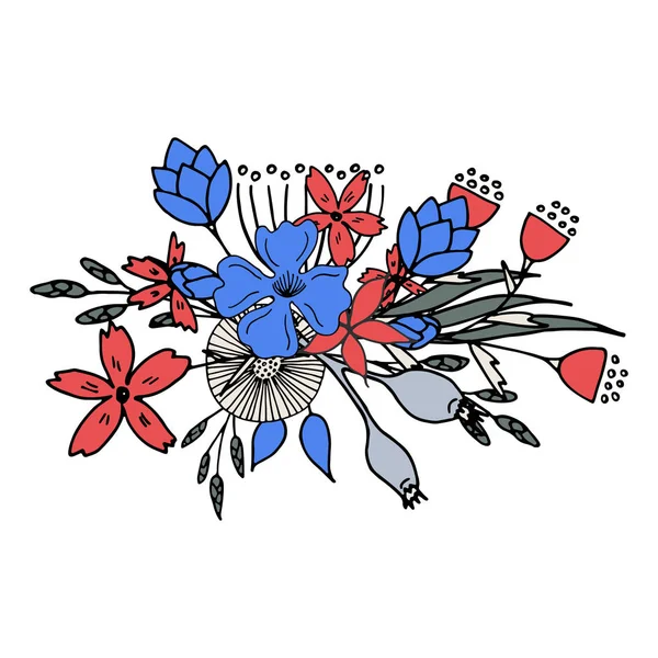 手描きの花のアレンジメント. — ストックベクタ