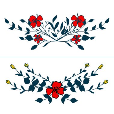 Romantik çiçek buketleri el çekilmiş. 