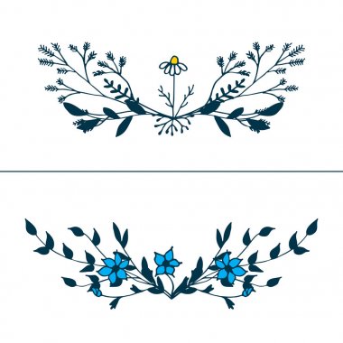 Romantik çiçek buketleri el çekilmiş. 