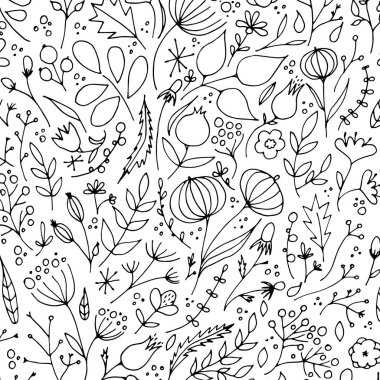 El çizimi çiçek deseni. 