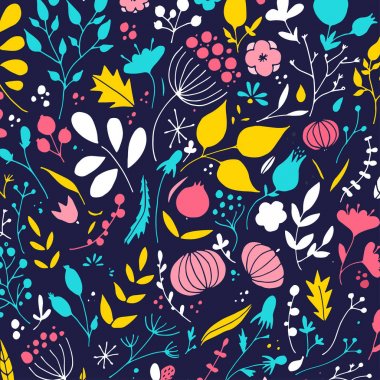 El çizimi çiçek deseni. 