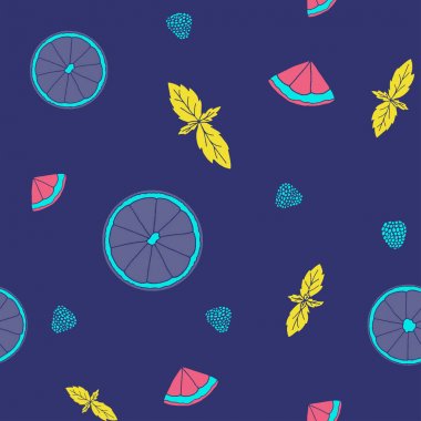 Taze meyve ve çilek ile seamless modeli. 