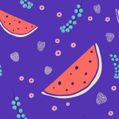 Taze meyve ve çilek ile seamless modeli. 