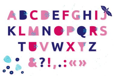 Taze berry alfabesi. 