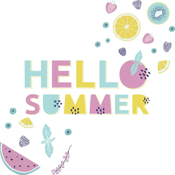 Hello Summer vector card. — Stock Vector