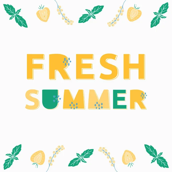 Fresh summer organic banner. — Stock Vector