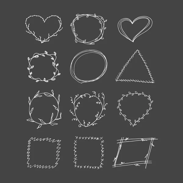 Hand drawn frames set. — Stock Vector