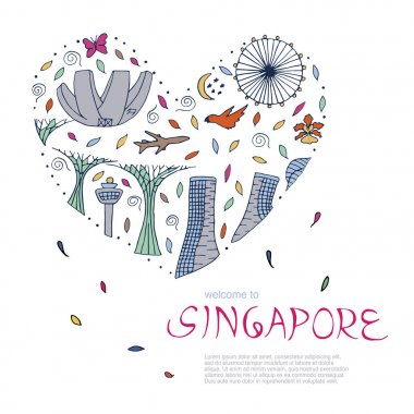 Singapur sembolleri. 