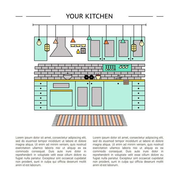 Innenraumkonzept. Ihre Küche. — Stockvektor