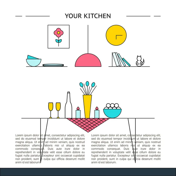 Концепція дизайну інтер'єру. Вашій кухні . — стоковий вектор