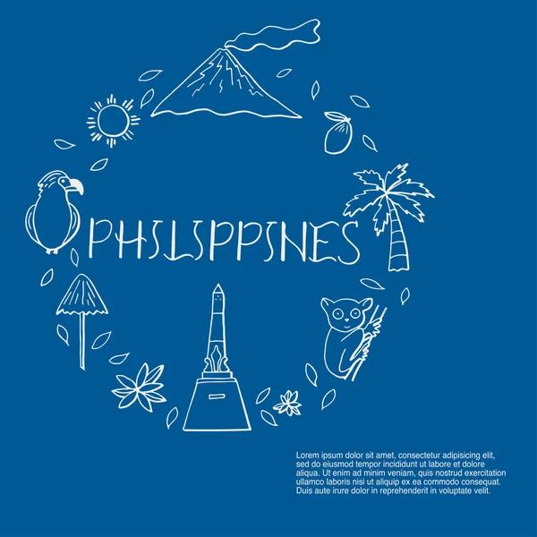 Nationale symbolen van Filipijnen. — Stockvector
