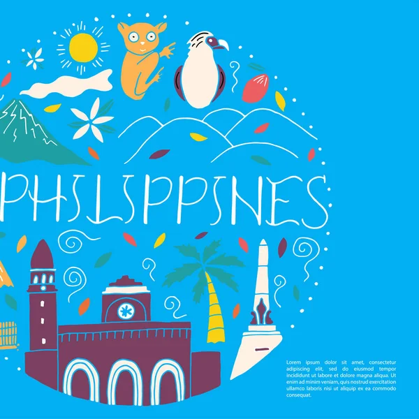 Nationalsymbole der Philippinen. — Stockvektor