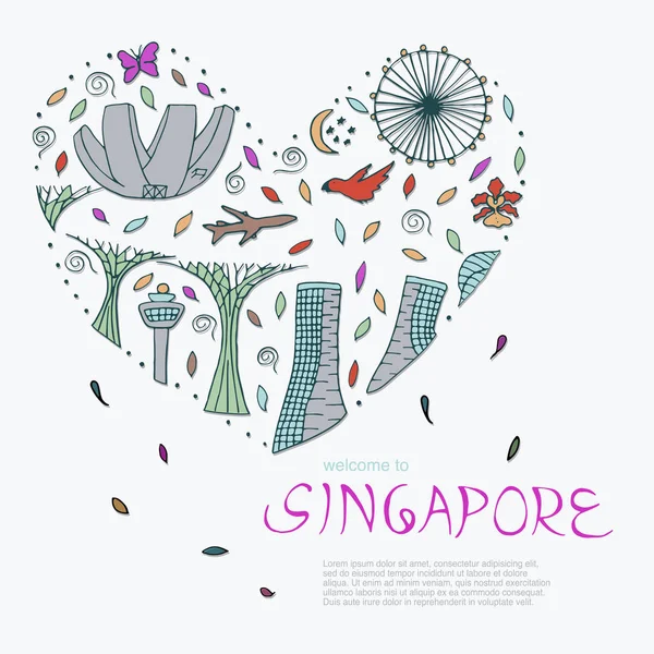 Símbolos de Singapur . — Vector de stock