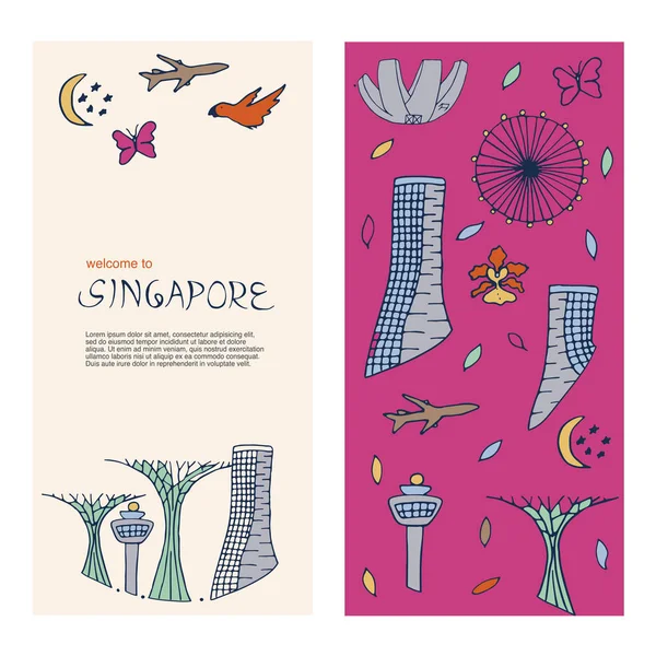 Symbols of Singapore. — Stock Vector