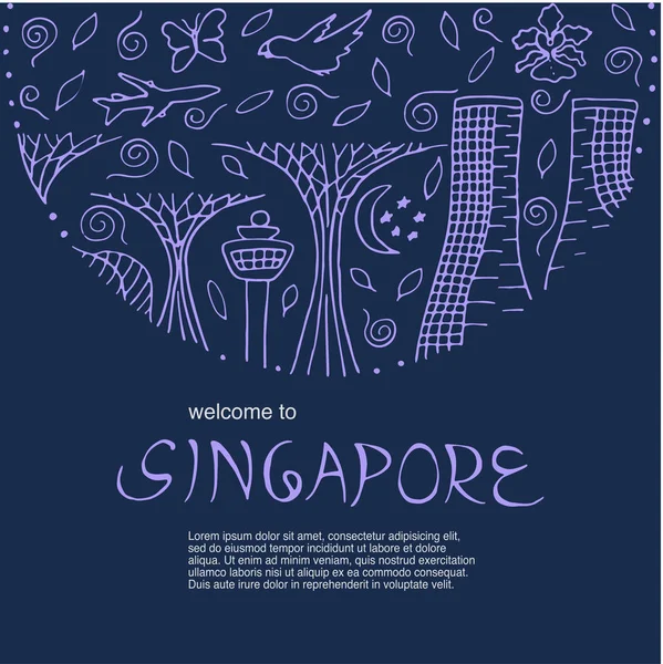 Welcome to Singapore. — Stock Vector