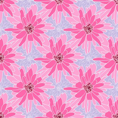 Pembe krizantem ile sorunsuz çiçek desenli