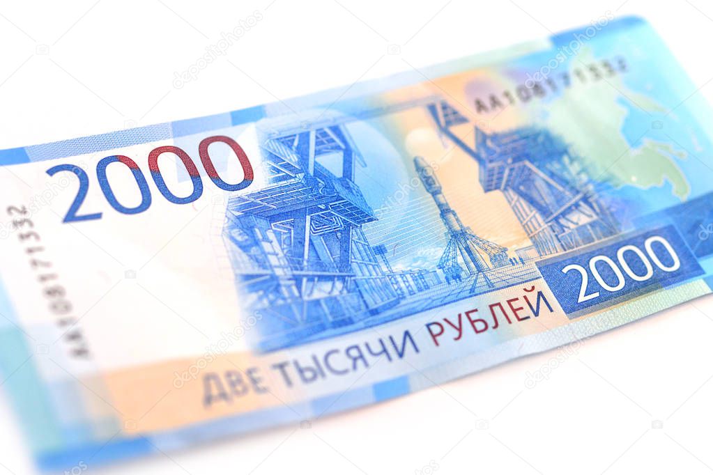 Two thousand rubles isolated on white background