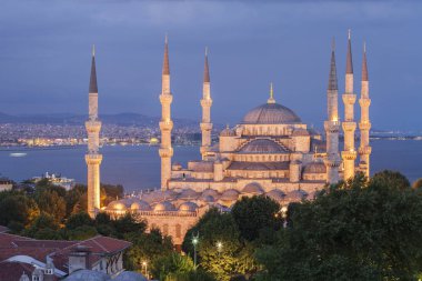 Sultanahmet Camii, gece, istanbul, Türkiye