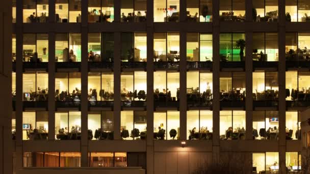 Time-lapse av ett kontor på natten — Stockvideo