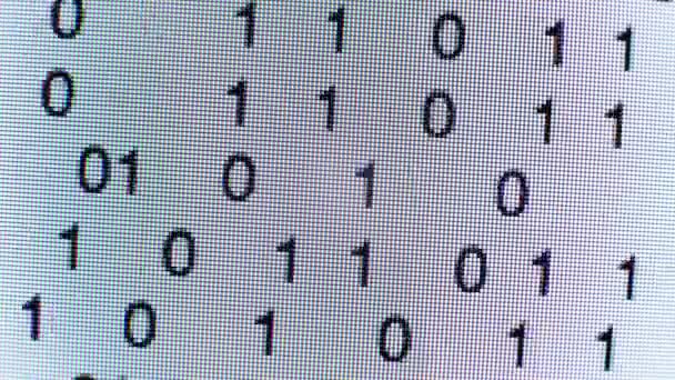 Tidshorisont Binær Kode Datakodetekstscript Computerskærmen – Stock-video