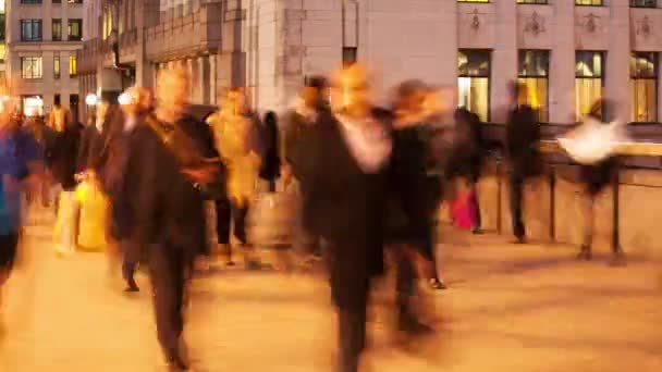 Londres Inglaterra Marzo 2017 Timelapse Trabajadores Que Salen Oficina Caminando — Vídeo de stock