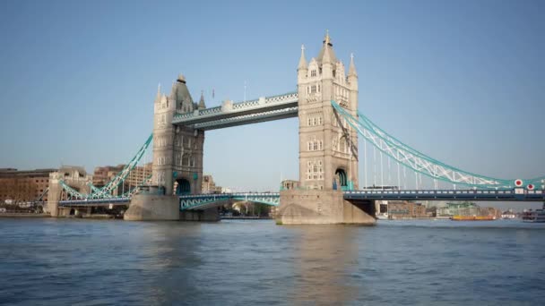 London United Kingdom October 2016 Day Night Timelapse Tower Bridge — 图库视频影像