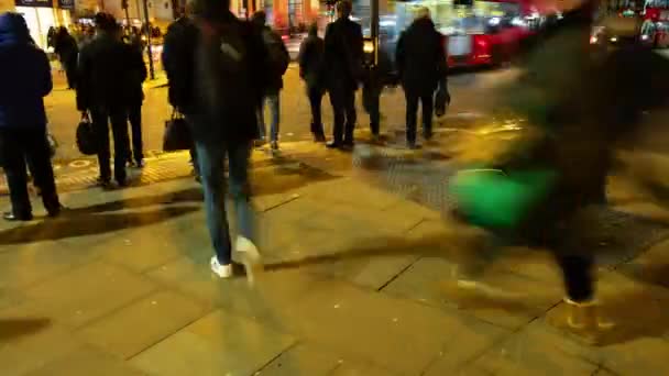 London United Kingdom January 2019 Timelapse Commuters Leaving Offices Night — 비디오
