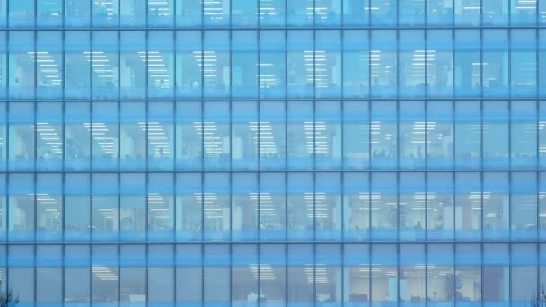 2016年10月 现代办公大楼一天到晚垂直运行 — 图库视频影像