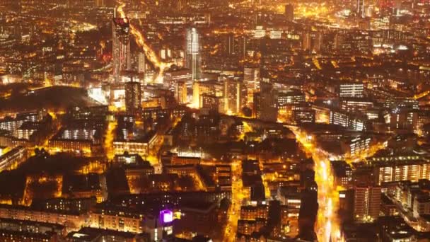 Erhöhter Zeitrahmen Einer Stadt Bei Nacht Themen Des Stadtbildes Nachtleben — Stockvideo
