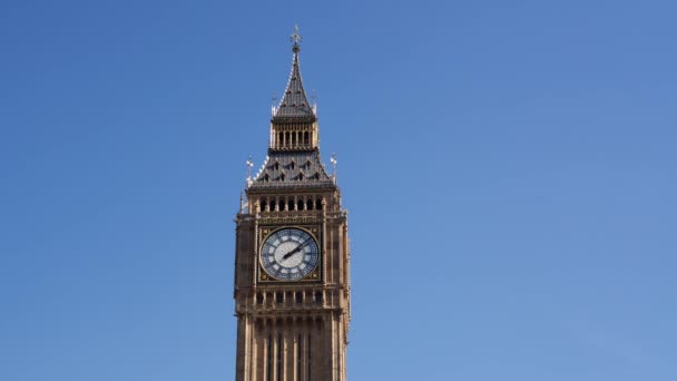 Timelapse Big Ben Day Showing Creeping Shadow Sun — Stock Video