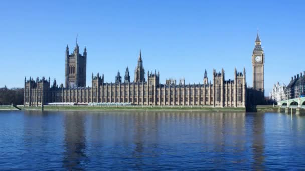 Londen Verenigd Koninkrijk Oktober 2016 Timelapse Big Ben Houses Parliament — Stockvideo