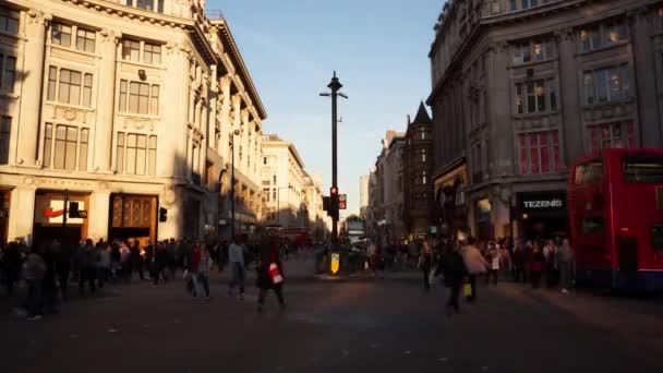 Londýn Velká Británie Říjen 2016 Den Nocí Oxford Street Ukazuje — Stock video