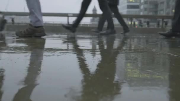 London Vereinigtes Königreich Oktober 2019 Tiefansicht Der Pendlerfüße Berufsverkehr Auf — Stockvideo