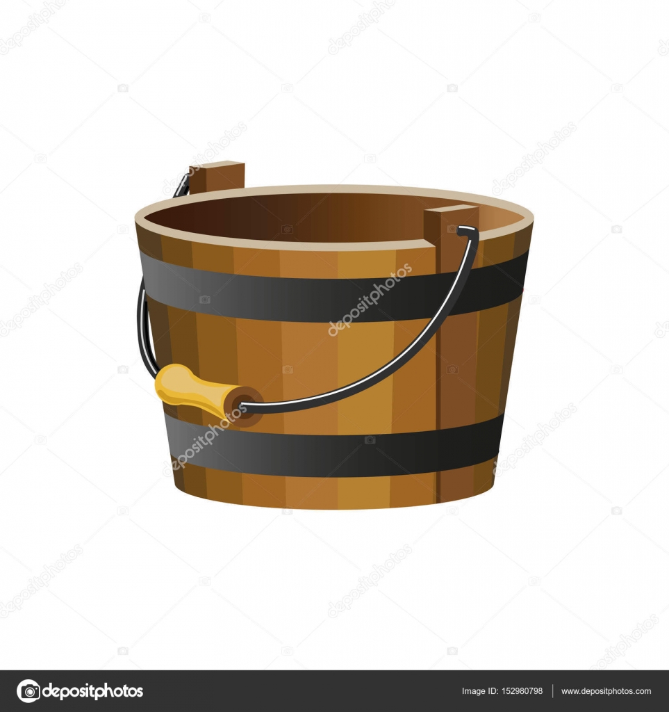 Wooden bucket vector Stock Vector Image by ©newgena 152980798