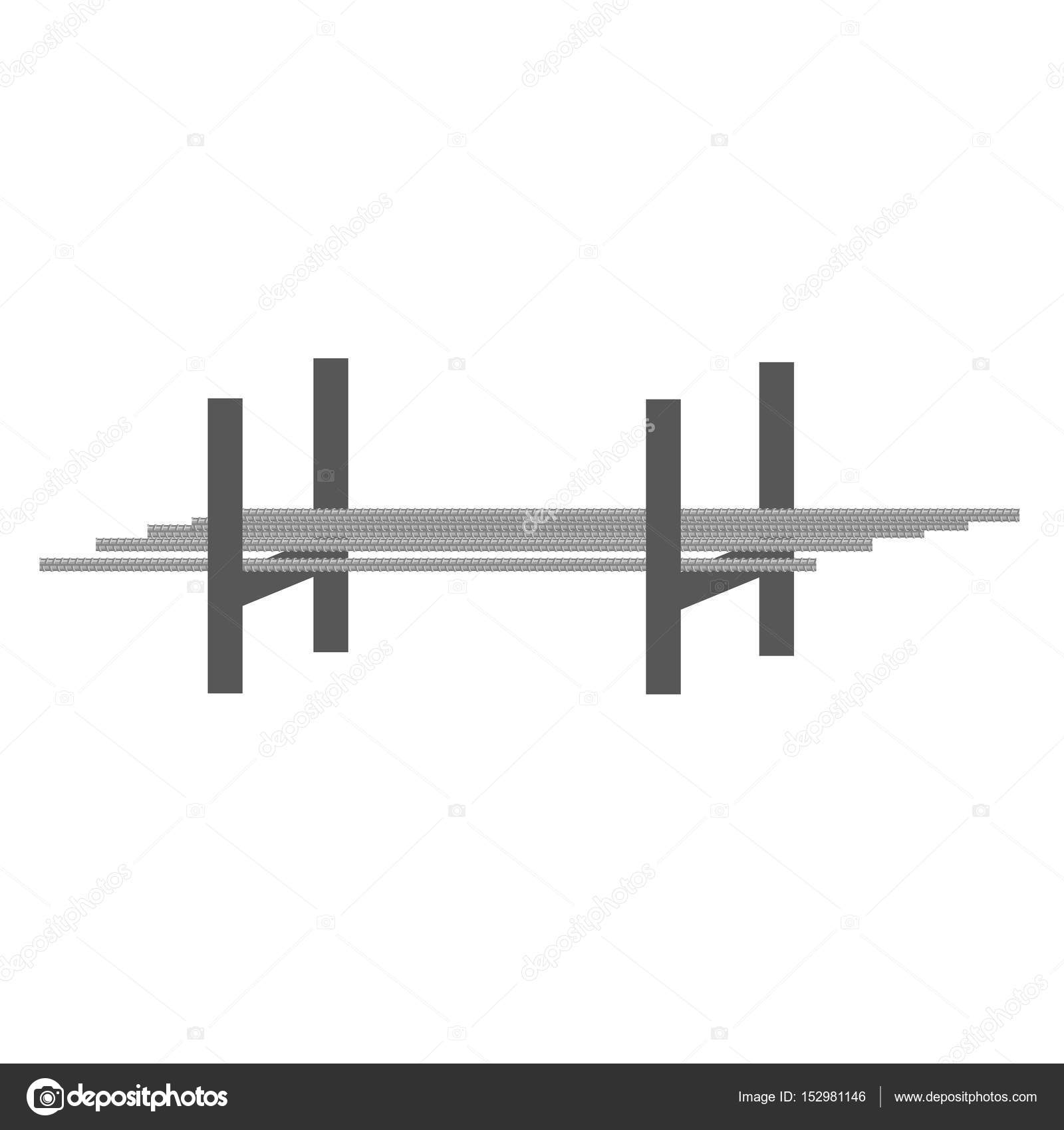 Storage rack of rebars — Stock Vector © newgena #152981146