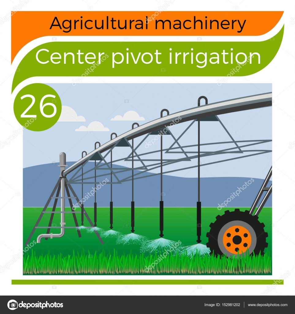 Center pivot irrigation Stock Illustration by ©newgena 152981202