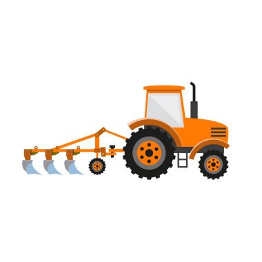 Tractor with plow clipart